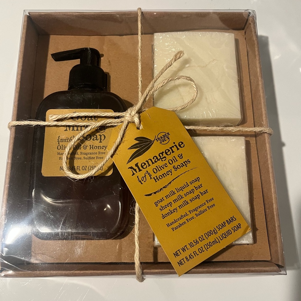 Trader Joe's Menagerie of Olive Oil & Honey Soaps Paraben Sulfate Free Bar Pump